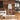 redwood grove peel & stick wood planks in living room behind tv and blanket ladder